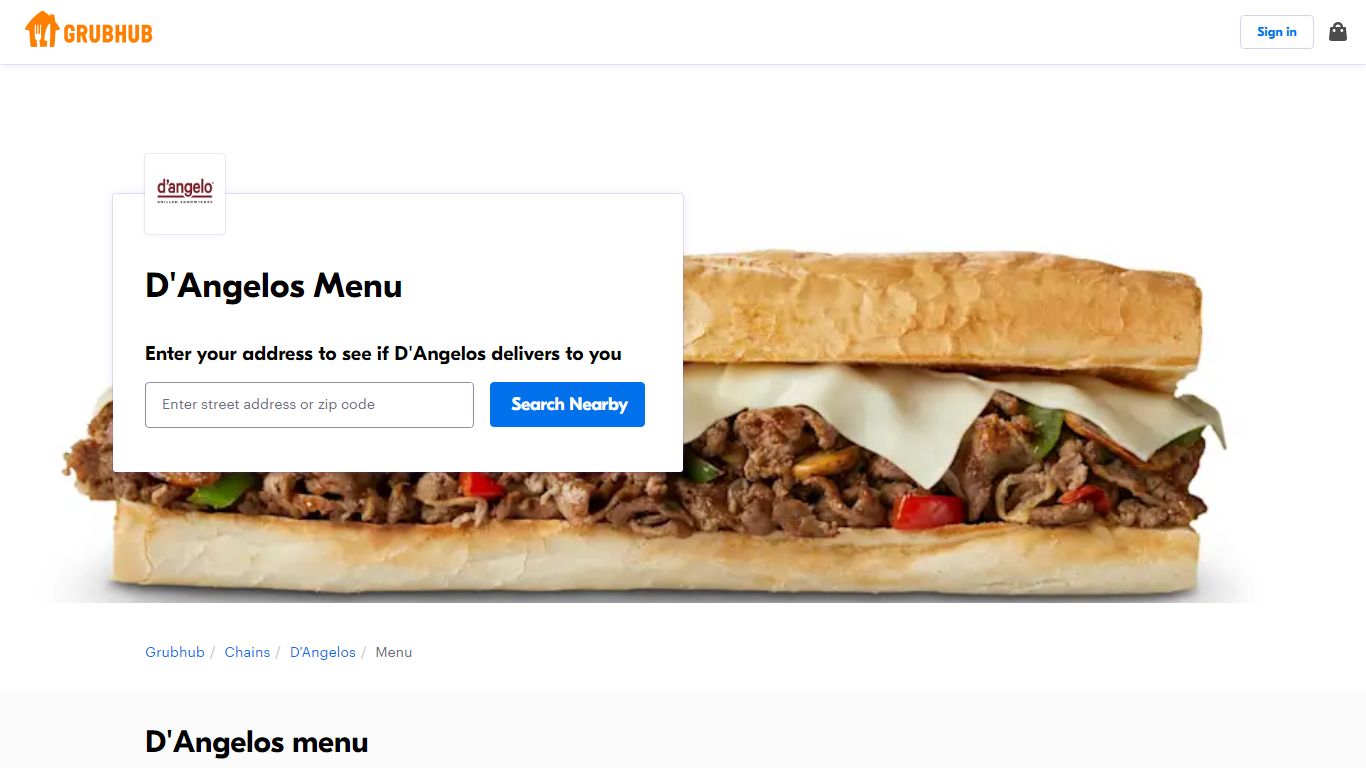 D'Angelos Menu, Prices, Delivery | Grubhub
